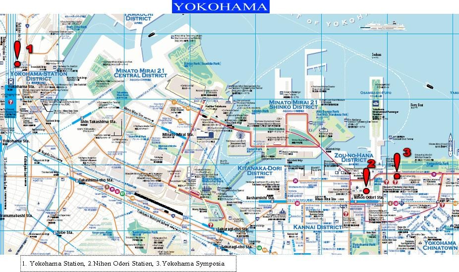 Yokohama paglalakad sa mapa