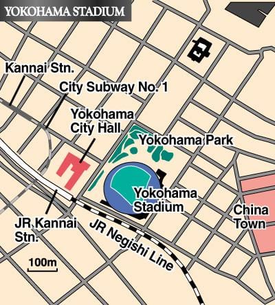 Mapa ng Yokohama stadium