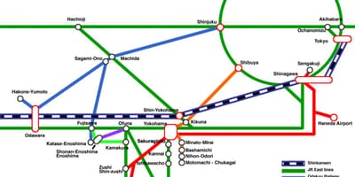 Yokohama line na mapa