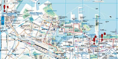 Yokohama paglalakad sa mapa