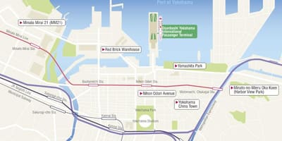 Mapa ng Yokohama cruise terminal 